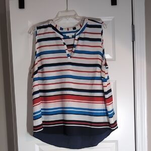 Charter Club Multicolor Striped Sleeveless Blouse